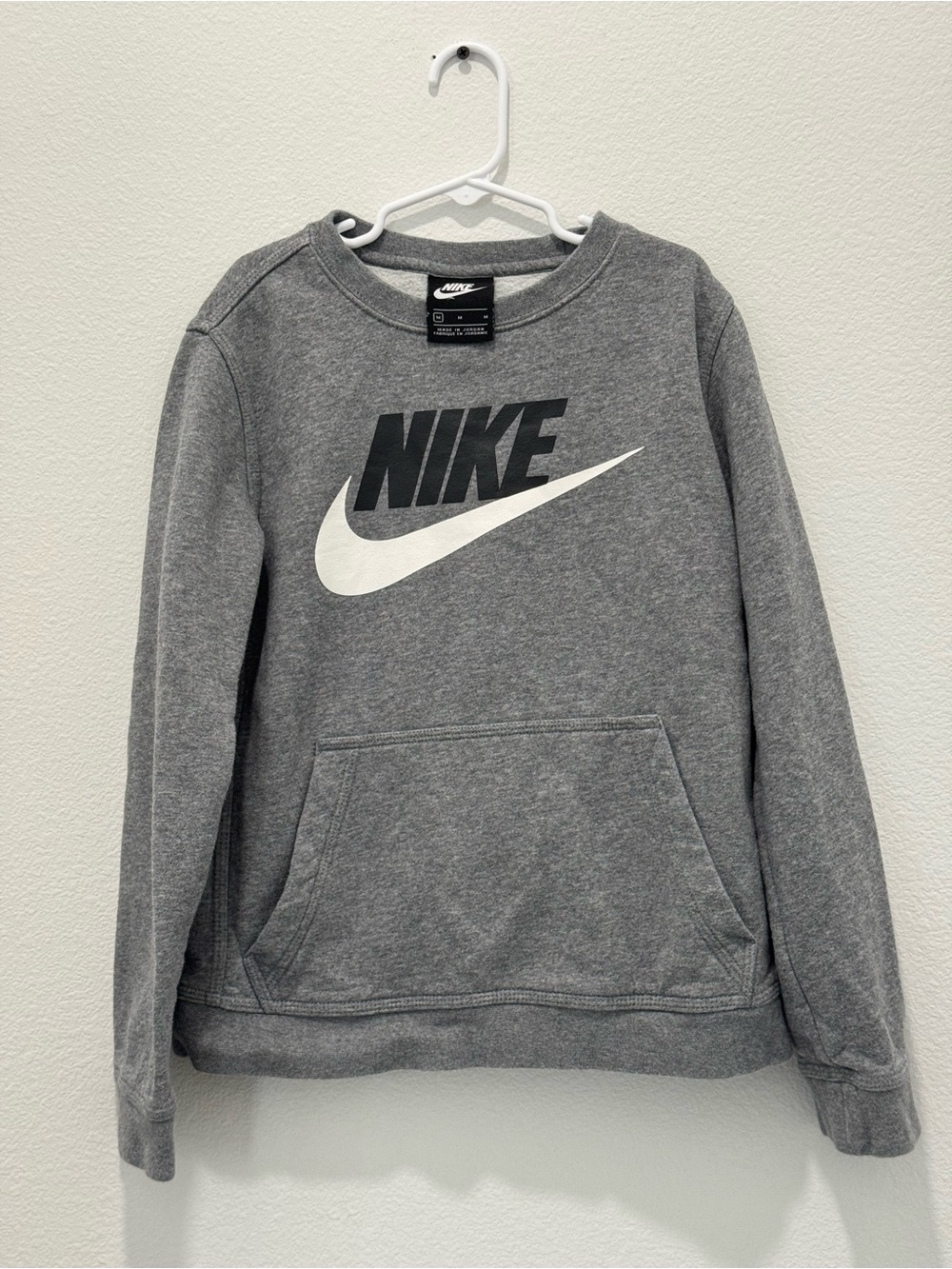 Kids Nike Sportswear Gray Fleece Crewneck Sweatshirt Size M
